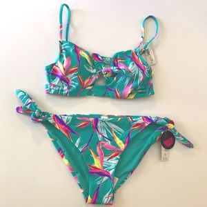 No Boundaries Tropical Print Bikini Set